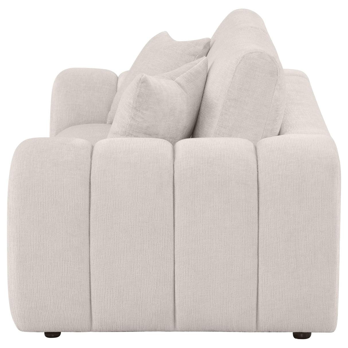 Burnett Ivory Chenille Upholstered Wide Arm Loveseat from Coaster - Luna Furniture