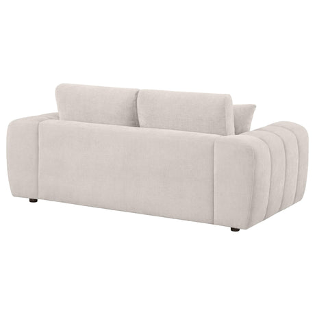 Burnett Ivory Chenille Upholstered Wide Arm Loveseat from Coaster - Luna Furniture