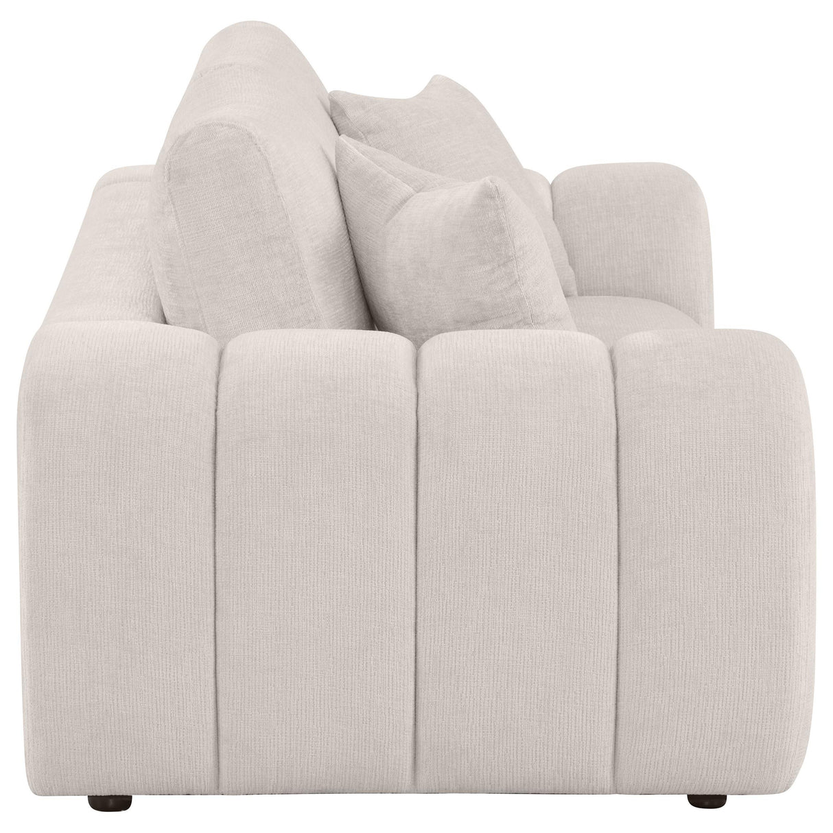 Burnett Ivory Chenille Upholstered Wide Arm Loveseat from Coaster - Luna Furniture
