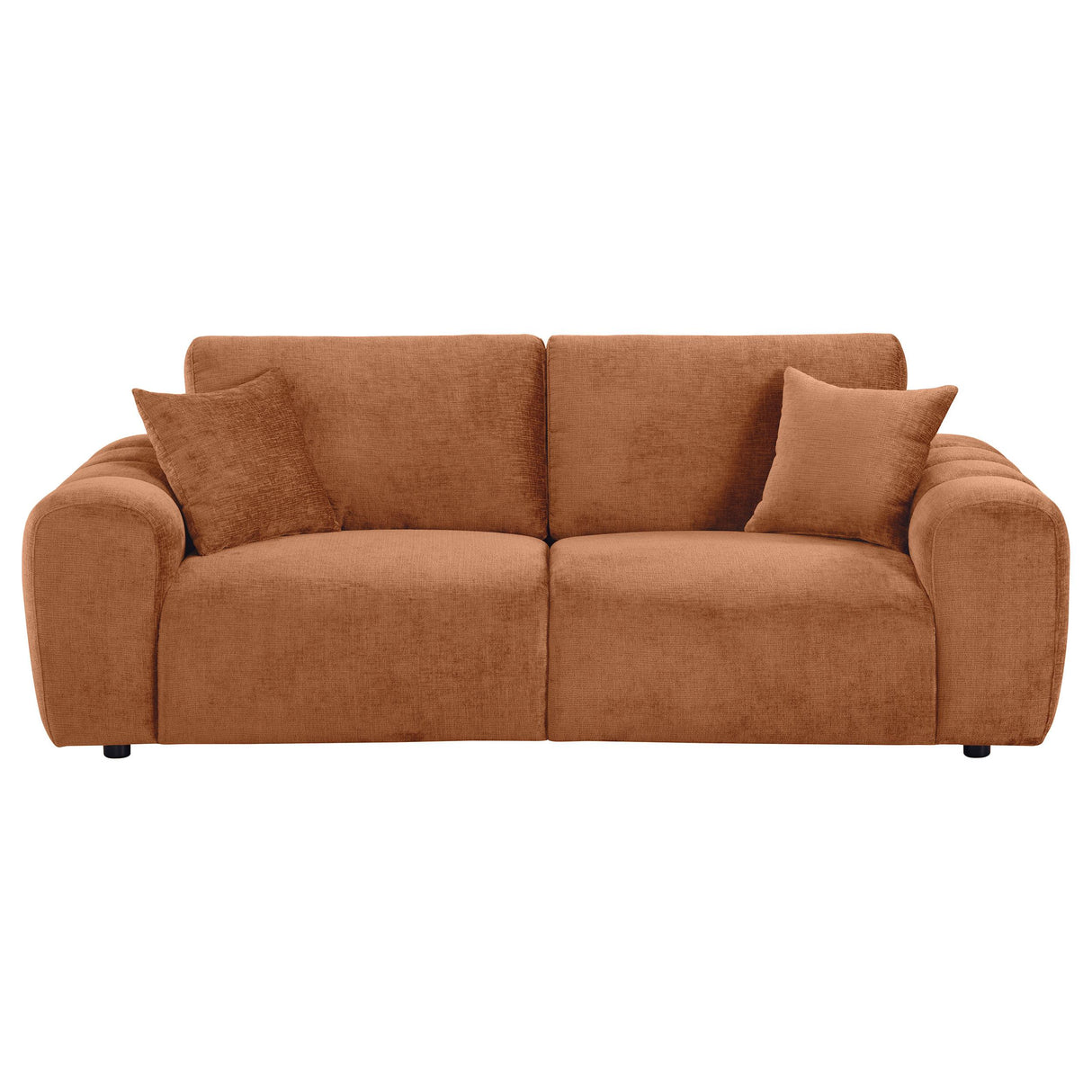 Burnett Chenille Upholstered Wide Arm Sofa Burnt Orange from Coaster - Luna Furniture