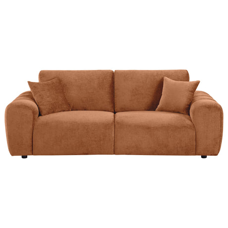 Burnett Chenille Upholstered Wide Arm Sofa Burnt Orange from Coaster - Luna Furniture