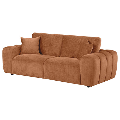 Burnett Chenille Upholstered Wide Arm Sofa Burnt Orange from Coaster - Luna Furniture