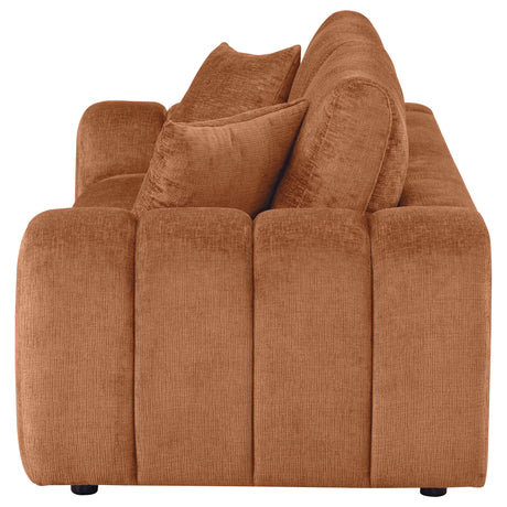Burnett Chenille Upholstered Wide Arm Sofa Burnt Orange from Coaster - Luna Furniture