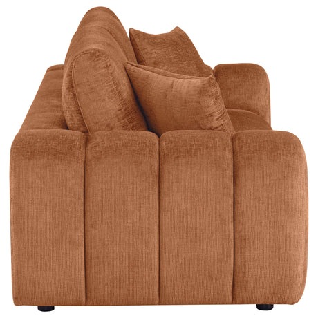 Burnett Chenille Upholstered Wide Arm Sofa Burnt Orange from Coaster - Luna Furniture