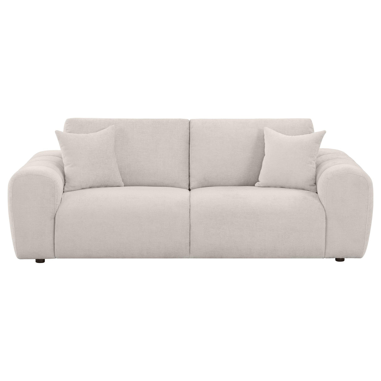 Burnett Chenille Upholstered Wide Arm Sofa Ivory from Coaster - Luna Furniture