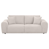 Burnett Chenille Upholstered Wide Arm Sofa Ivory from Coaster - Luna Furniture