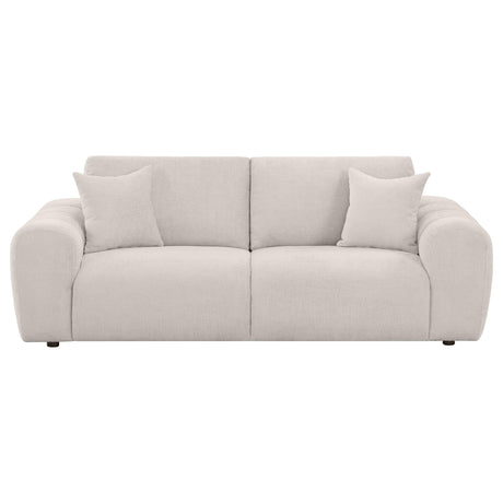 Burnett Chenille Upholstered Wide Arm Sofa Ivory from Coaster - Luna Furniture