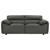 Buxton Graphite Top Grain Leather Upholstered Loveseat from Coaster - Luna Furniture