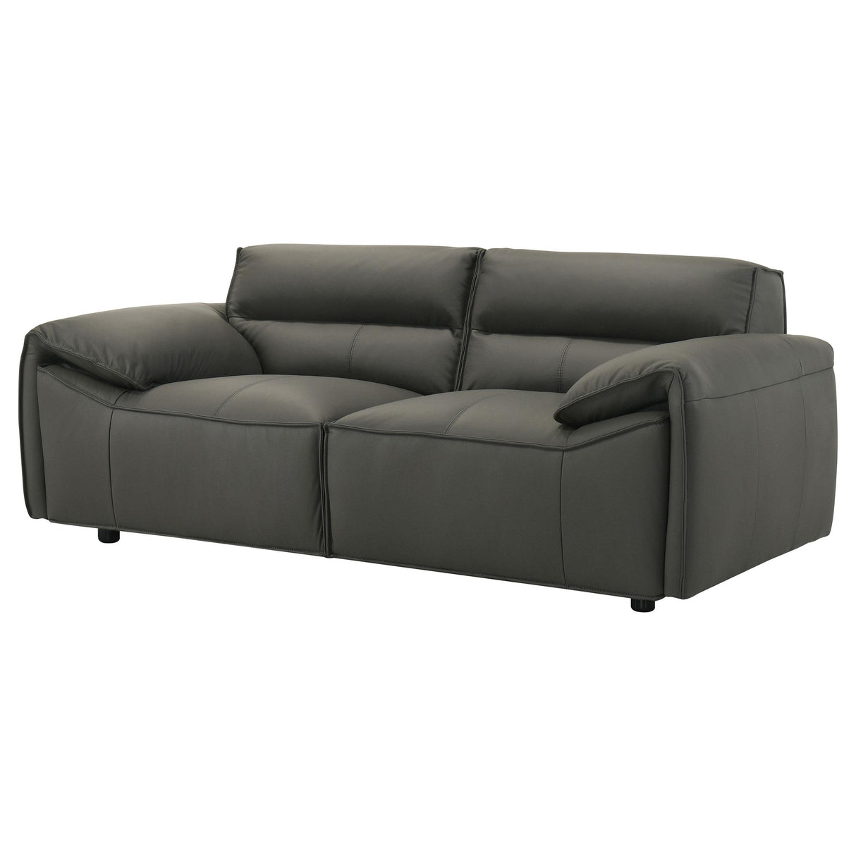 Buxton Graphite Top Grain Leather Upholstered Loveseat from Coaster - Luna Furniture