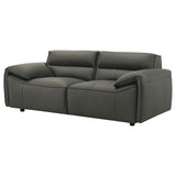 Buxton Graphite Top Grain Leather Upholstered Loveseat from Coaster - Luna Furniture