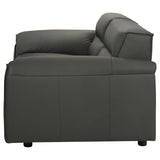Buxton Graphite Top Grain Leather Upholstered Loveseat from Coaster - Luna Furniture