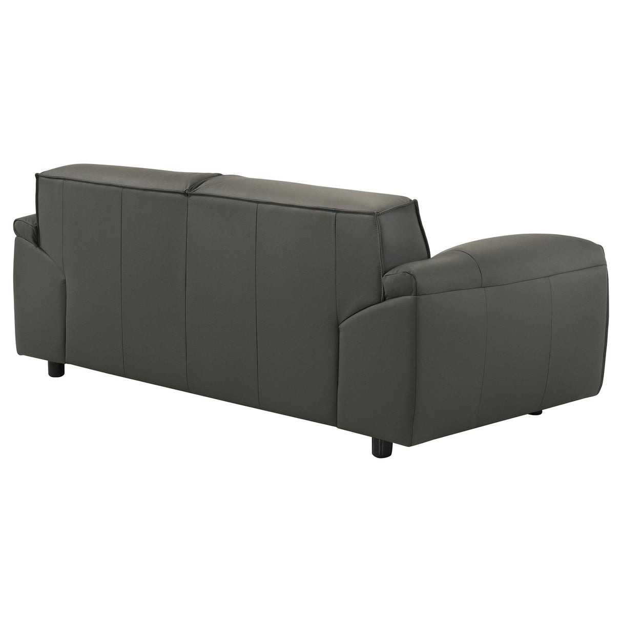 Buxton Graphite Top Grain Leather Upholstered Loveseat from Coaster - Luna Furniture