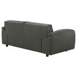 Buxton Graphite Top Grain Leather Upholstered Loveseat from Coaster - Luna Furniture