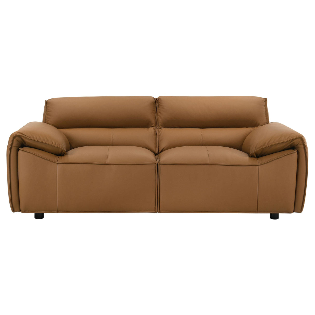 Buxton Orange Top Grain Leather Upholstered Loveseat from Coaster - Luna Furniture