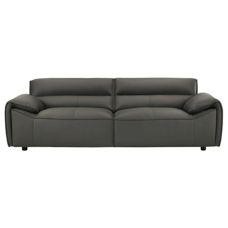 Buxton Graphite Top Grain Leather Upholstered Sofa from Coaster - Luna Furniture