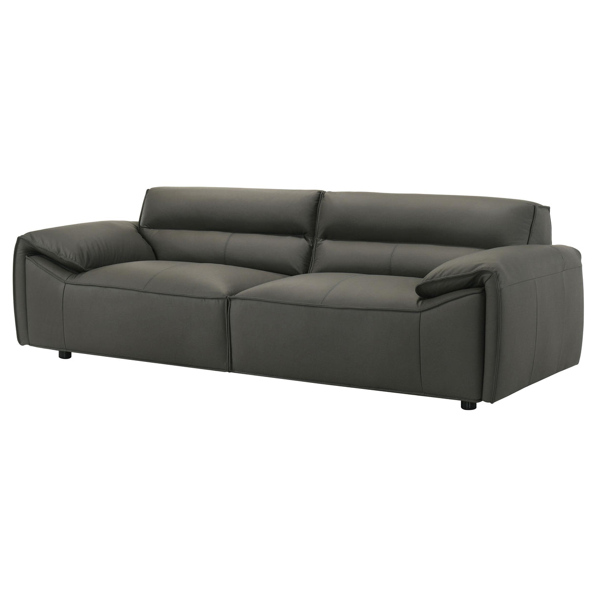 Buxton Graphite Top Grain Leather Upholstered Sofa from Coaster - Luna Furniture