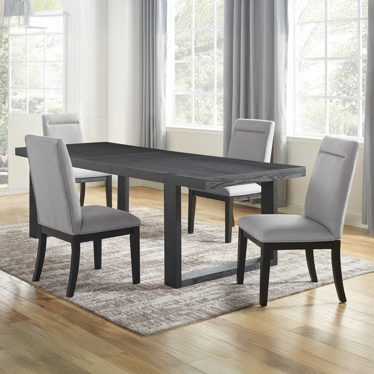 Yves Charcoal/Gray Dining Room Set from Steve Silver - Luna Furniture