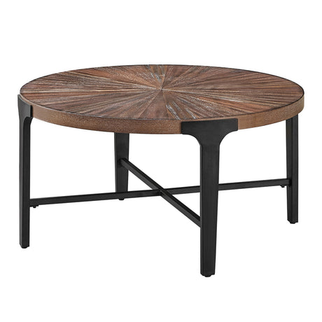 Chevron Cinnamon 36-inch Round Cocktail Table from Steve Silver - Luna Furniture