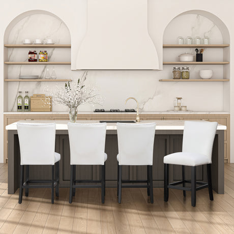 Artemis White Vegan Leather Counter Height Chair, Set of 2 from Steve Silver - Luna Furniture