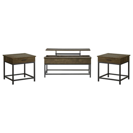Byers Brown Oak 3-Piece Lift Top Coffee and End Table Set from Coaster - Luna Furniture
