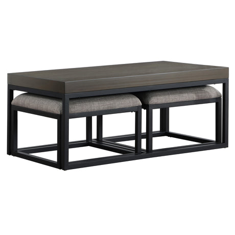 Yukon Rectangular Nesting Coffee Table with 2 Stools from Steve Silver - Luna Furniture