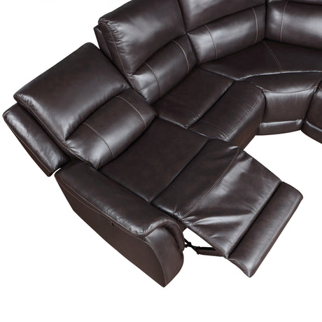 Alexandria Chocolate Top-Grain Leather 6-Piece Power Reclining Set from Steve Silver - Luna Furniture