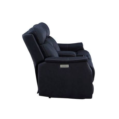 Valencia Ocean Blue Dual-Power Reclining Console Loveseat from Steve Silver - Luna Furniture