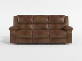 Ellicott Black Genuine Leather Double Reclining Sofa from Homelegance - Luna Furniture