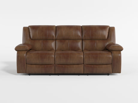 Ellicott Black Genuine Leather Double Reclining Sofa from Homelegance - Luna Furniture