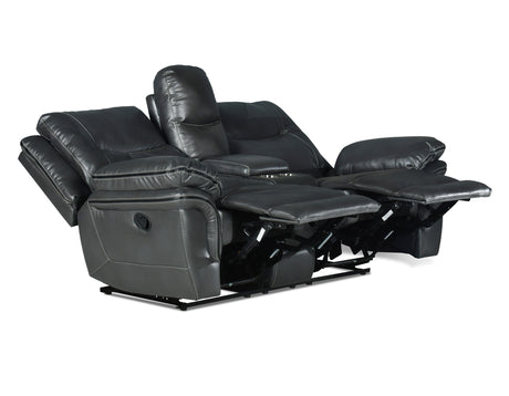 Isabella Gray Manual Reclining Console Loveseat from Steve Silver - Luna Furniture