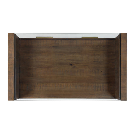 Garland Castered Glass Top Coffee Table, Toffee Finish from Steve Silver - Luna Furniture