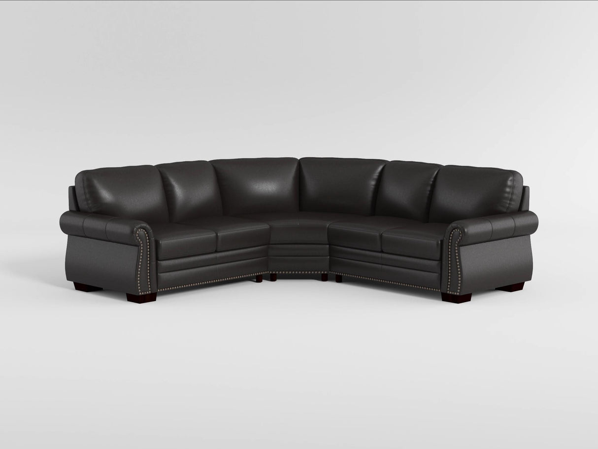 Wareham Dark Brown Leather 3-Piece Sectional from Homelegance - Luna Furniture