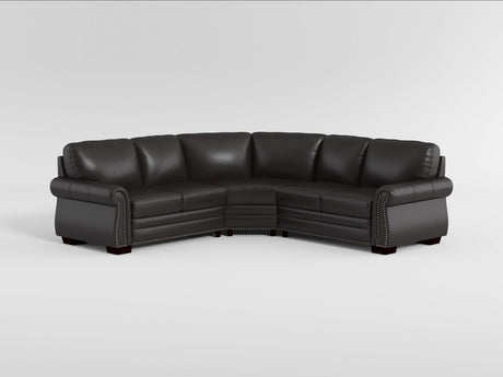 Wareham Dark Brown Leather 3-Piece Sectional from Homelegance - Luna Furniture