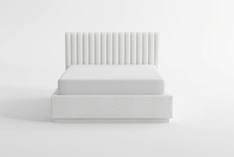 Mulvane Natural Queen Upholstered Platform Bed from Homelegance - Luna Furniture