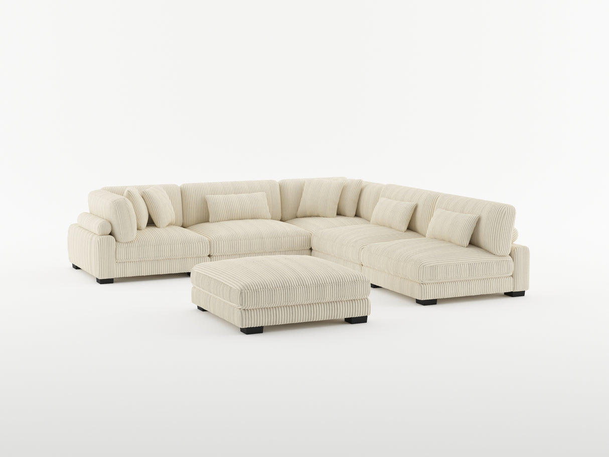 Traverse Gray Corduroy Corner Seat from Homelegance - Luna Furniture