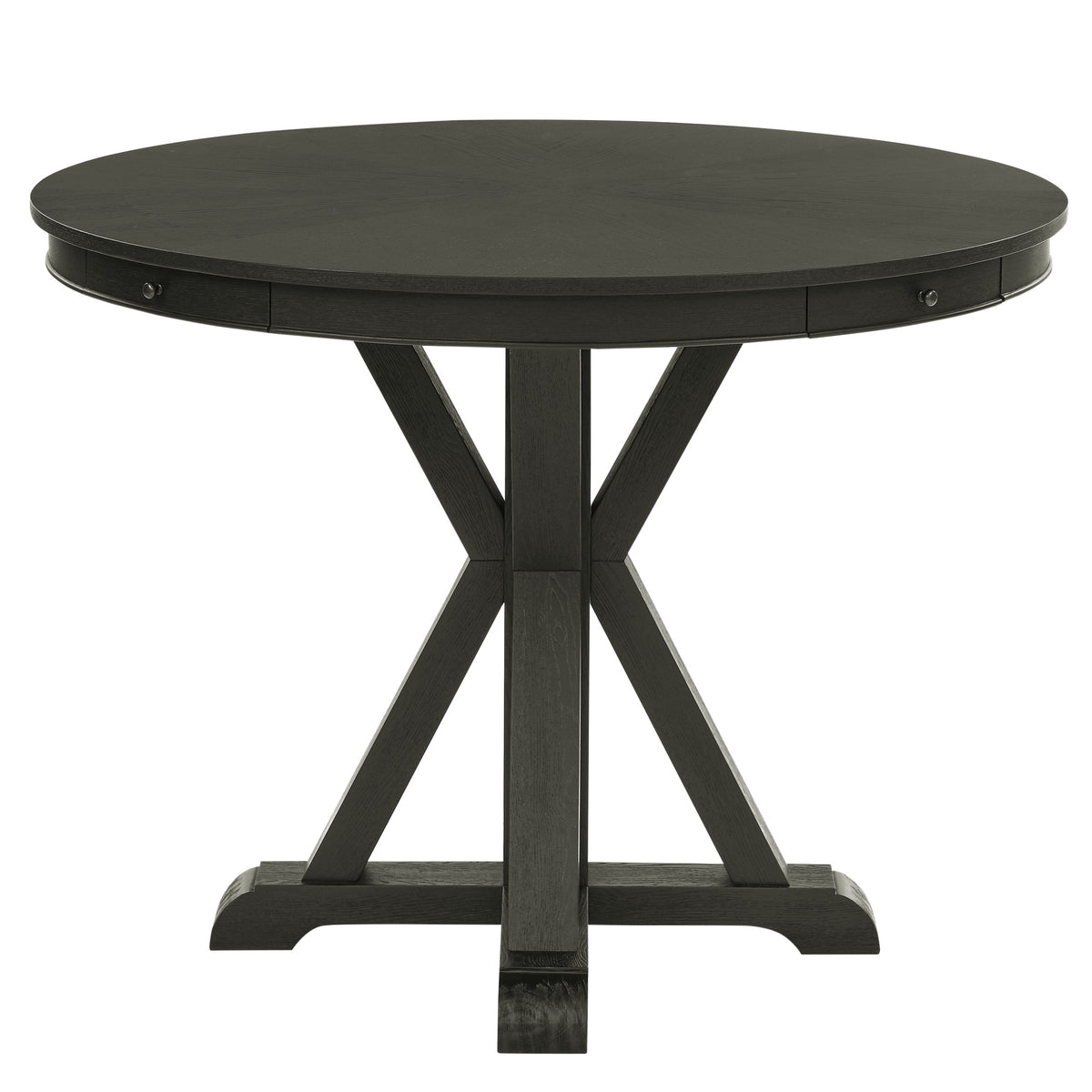 Rylie Black 48" Round Counter Dining Table with 4 Drawers from Steve Silver - Luna Furniture