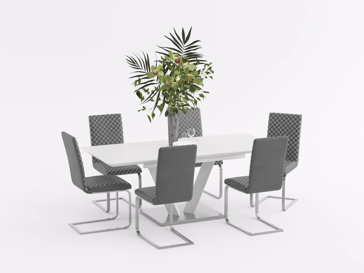 Yannis Chrome Metal/Gray Faux Leather Side Chair, Set of 2 from Homelegance - Luna Furniture