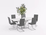 Yannis Chrome Metal/Gray Faux Leather Side Chair, Set of 2 from Homelegance - Luna Furniture