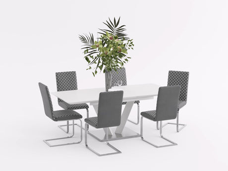 Yannis Chrome Metal/Gray Faux Leather Side Chair, Set of 2 from Homelegance - Luna Furniture