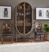 Bowery 34" Tall Oval Bar Cabinet from Home Trends & Design - Luna Furniture