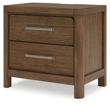 Cabalynn California King Upholstered Bed with Mirrored Dresser and Nightstand in Light Brown from Ashley - Luna Furniture