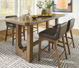 Cabalynn Counter Height Dining Table and 4 Barstools in Light Brown from Ashley - Luna Furniture