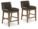 Cabalynn Light Brown Counter Height Barstool, Set of 2 from Ashley - Luna Furniture