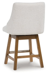 Cabalynn Oatmeal/Light Brown Counter Height Barstool, Set of 2 from Ashley - Luna Furniture