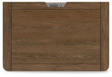Cabalynn Queen Panel Bed with Storage with Mirrored Dresser and Nightstand in Light Brown from Ashley Furniture - Luna Furniture