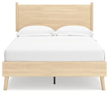 Cabinella Full Platform Panel Bed with Dresser and 2 Nightstands in Tan from Ashley - Luna Furniture