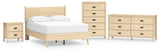 Cabinella Full Platform Panel Bed with Dresser, Chest and Nightstand in Tan from Ashley - Luna Furniture