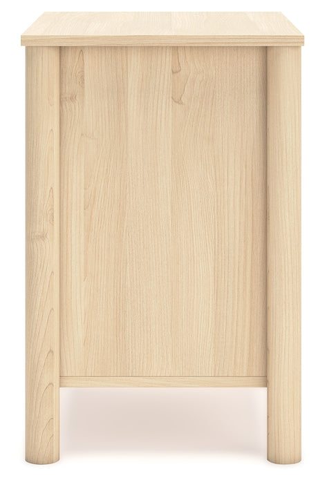 Cabinella Queen Platform Panel Bed with 2 Nightstands in Tan from Ashley - Luna Furniture