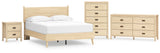 Cabinella Queen Platform Panel Bed with Dresser, Chest and Nightstand in Tan from Ashley - Luna Furniture
