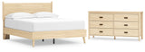 Cabinella Queen Platform Panel Bed with Dresser in Tan from Ashley - Luna Furniture